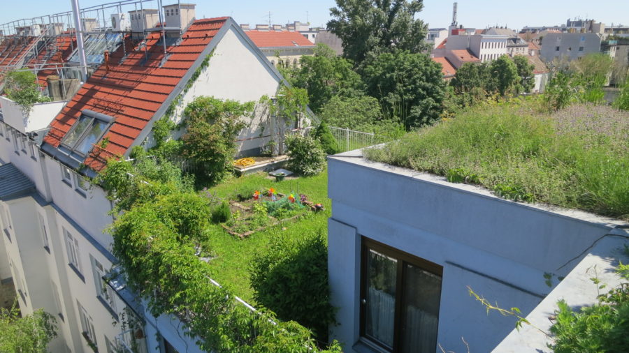 Dachgärten auf verschiedenen Ebenen