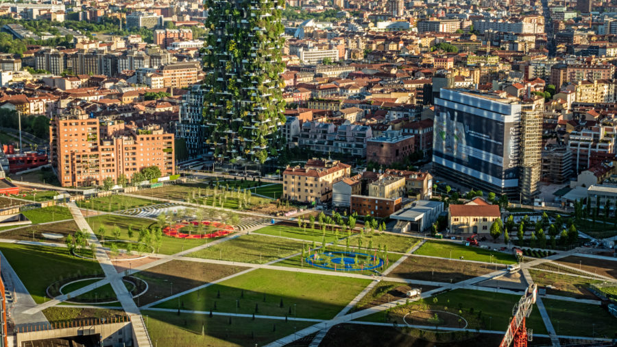 Bosco Verticale Close-Up © Dimitar Harizanov_Vertical Forest from Diamond tower, Boeri Studio